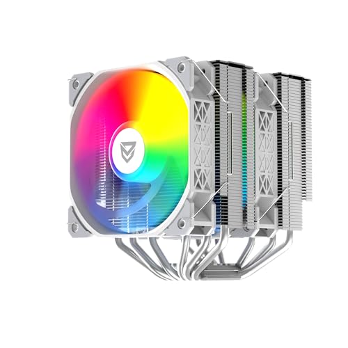 Nfortec - SCULTOR X Dual Tower CPU Kühler mit 6 Heatpipes, 2x120mm A-RGB PWM, TDP 220W, LGA1700 und AM5 Kompatibel, weiß von Nfortec