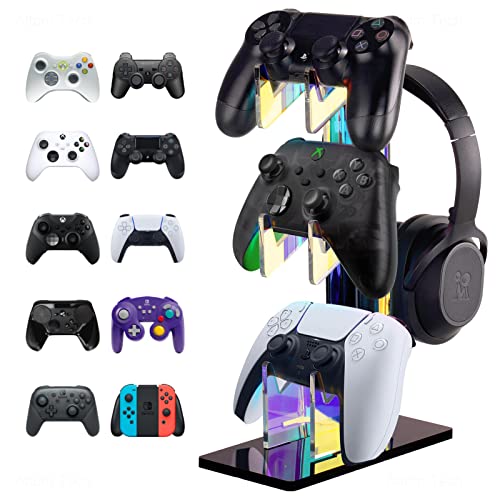 Nihome Iridescent Acrylic 3-Tier Game Controller Headset Halterung Für Ps5 Xbox One Switch, Farbenfrohe Controller-Ständer Gaming-Zubehör, Rutschfester Stabiler Kopfhörerhalter Nihome Iridescent Acrylic 3-Tier Game Controller Headset Halterung Für Ps5 Xbox One Switch, Farbenfrohe Controller-Ständer Gaming-Zubehör, Rutschfester Stabiler Kopfhörerhalter von NiHome