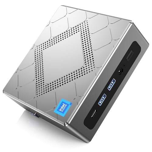 NiPoGi CK10 Mini PC Ιntel Core i5-12450H(8C/12T, bis zu 4,40 GHz), 16GB DDR4 512GB M.2 NVMe SSD Mini Desktop Computer, WiFi 6, BT 5.2, 2X HDMI+VGA, 4K UHD Triple Display für Büro/Zuhause/HTPC. von NiPoGi