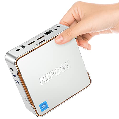 NiPoGi GK3 Plus Mini PC 16 GB DDR4 1024 GB (1 TB) M.2 SSD, 12th Gen Intel Alder Lake-N95 (bis zu 3,40GHz) Desktop-Computer, 2,5' SATA SSD, 2xHMDI+VGA 4K-Dreifachdisplay für Schul-/Heim-/Büro-PC von NiPoGi