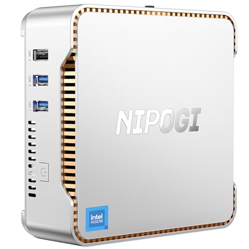 NiPoGi GK3PLUS Mini PC Ιntel Alder Lake-N97(Beat N100/N95, bis zu 3,6 GHz), 8GB DDR4 256GB M.2 SSD Mini Desktop Computer WiFi 6, RJ45 LAN, 2X HMDI, 4K Triple Display Micro-PC mit VESA für Schule/Büro. von NiPoGi