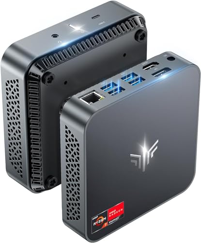 NiPoGi Mini PC, AMD Ryzen 7 5700U(Bis zu 4.3 GHz,8C/16T) 16GB DDR4 512GB SSD Micro Desktop Computer Für Büro/Heimkino/Meeting/Business/Trip【Wifi6/Bluetooth5,2/DP+HDMI/USB-C】 von NiPoGi