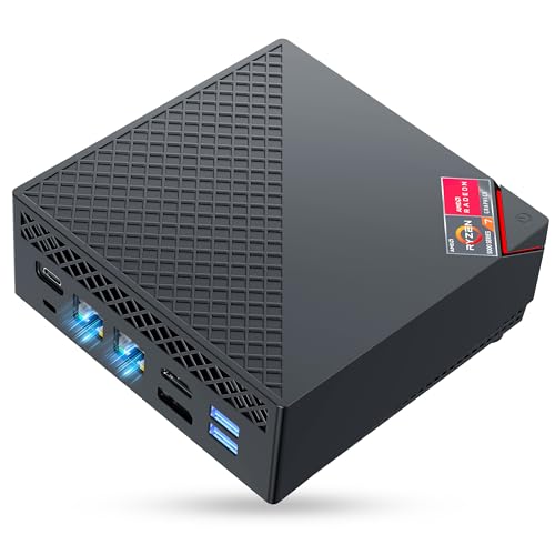NiPoGi Mini PC 32 GB RAM, АMD Ryzen 7 5700U(8C/16T, bis zu 4,3 GHz), 512 GB M.2 SSD Mini Desktop Computer WiFi 6, Dual LAN, АMD Radeon RX Vega 8, 4K Triple Display Micro-PC mit VESA für Schule/Büro. von NiPoGi