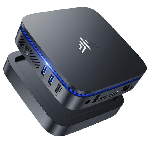 NiPoGi Mini PC AK1PLUS 12. Gen Alder Lake-N97 (bis zu 3,6 GHz), 16GB DDR4 512GB M.2 SSD Mini Computer unterstützt 4K-Display mit WiFi 2.4G/5G|BT 4.2|RJ45, Mini Desktop PC für Büro/Schule/Zuhause von NiPoGi