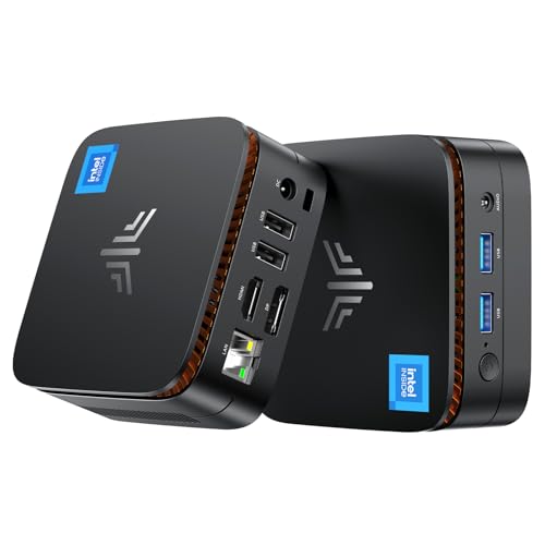 NiPoGi Mini PC Ιntel 12. Gen Alder Lake N100(Bis zu 3.4GHz,TDP 6W) 16GB DDR4/1024GB M.2 NVMe SSD,Mini Desktop PC WiFi 6/BT 5.2/RJ45,Mini Computer 4K@60HZ UHD Dual Display,Micro PC VESA für Büro/Schule von NiPoGi