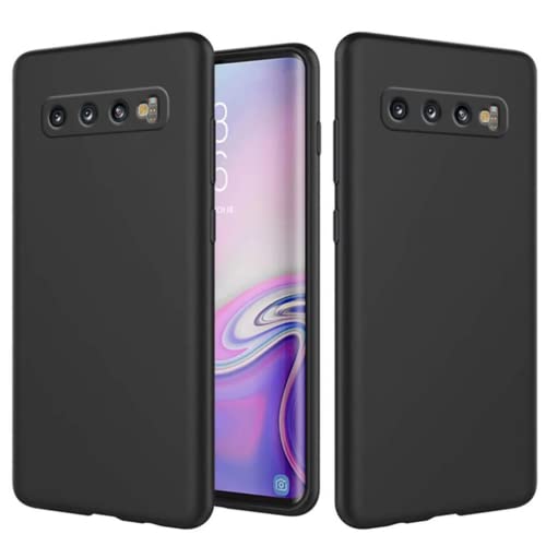 NiaCoCo Schutzhülle für Samsung Galaxy S10 Plus, ultradünn, stoßfest, Silikon, Flüssigkeit, Gel, weich, Mikrofaser, Gummi, gestreift, Schwarz von NiaCoCo