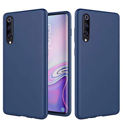 NiaCoCo Schutzhülle für Xiaomi Mi 9 SE, ultradünn, stoßfest, Silikon, Flüssigkeit, Gel, weich, Mikrofaser, Gummi, gestreift, Blau von NiaCoCo