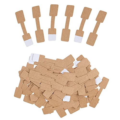 Niaciswe Quadrate Preisschilder 400 Stück: Klein, Braun, Selbstklebend, Kraftpapier, Preisetiketten, Display Karten, Schmucketiketten, Klebeetiketten von Niaciswe