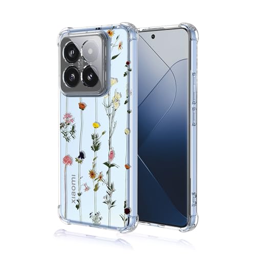 Niaoszhex Blume Fall Hülle für Xiaomi 14 Pro,TPU-Material,Drop-Proof Fall,volle Vier Ecken Schutzhülle.(A96) von Niaoszhex
