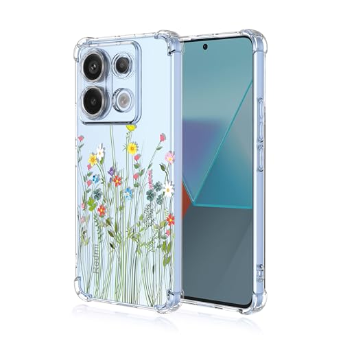 Niaoszhex Blume Fall Hülle für Xiaomi Redmi Note 13 Pro 5G,TPU-Material,Drop-Proof Fall,volle Vier Ecken Schutzhülle.(A97) von Niaoszhex
