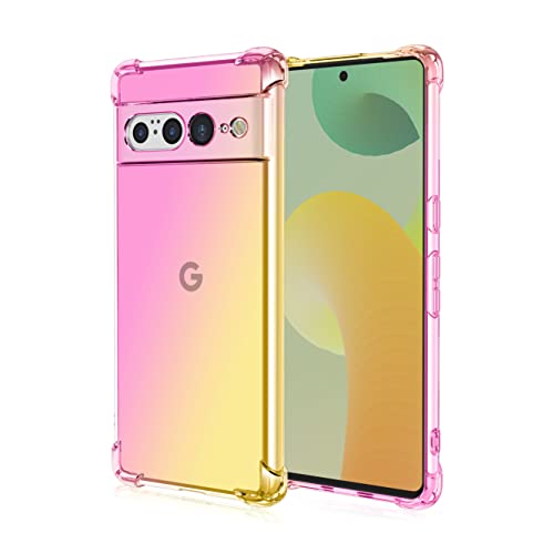 Niaoszhex Hülle für Google Pixel 7 Pro, TPU-Silikonhülle, Anti-Fall-Softshell, Vier-Ecken-Airbag,Anti-Drop staubdicht Stoßfest Hülle (Rosa Gold) von Niaoszhex