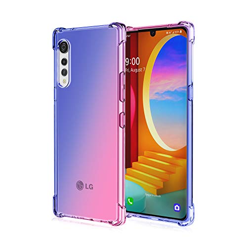Niaoszhex Hülle für LG Velvet 5G/4G, TPU-Silikonhülle, Anti-Fall-Softshell, Vier-Ecken-Airbag,Anti-Drop staubdicht Stoßfest Hülle (Blau Rosa) von Niaoszhex