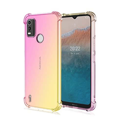 Niaoszhex Hülle für Nokia C21 Plus, TPU-Silikonhülle, Anti-Fall-Softshell, Vier-Ecken-Airbag,Anti-Drop staubdicht Stoßfest Hülle (Rosa Gold) von Niaoszhex