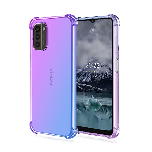 Niaoszhex Hülle für Nokia G11/G21, TPU-Silikonhülle, Anti-Fall-Softshell, Vier-Ecken-Airbag,Anti-Drop staubdicht Stoßfest Hülle (Lila blau) von Niaoszhex