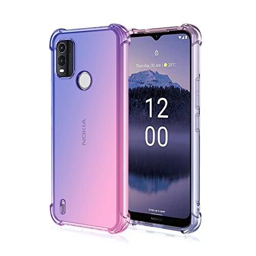 Niaoszhex Hülle für Nokia G11 Plus, TPU-Silikonhülle, Anti-Fall-Softshell, Vier-Ecken-Airbag,Anti-Drop staubdicht Stoßfest Hülle (Blau Rosa) von Niaoszhex