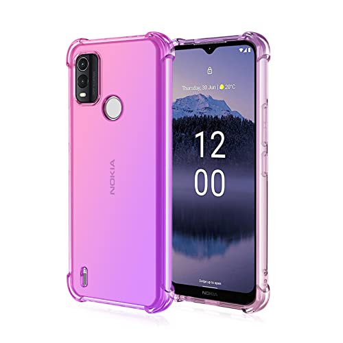 Niaoszhex Hülle für Nokia G11 Plus, TPU-Silikonhülle, Anti-Fall-Softshell, Vier-Ecken-Airbag,Anti-Drop staubdicht Stoßfest Hülle (Rosa Lila) von Niaoszhex
