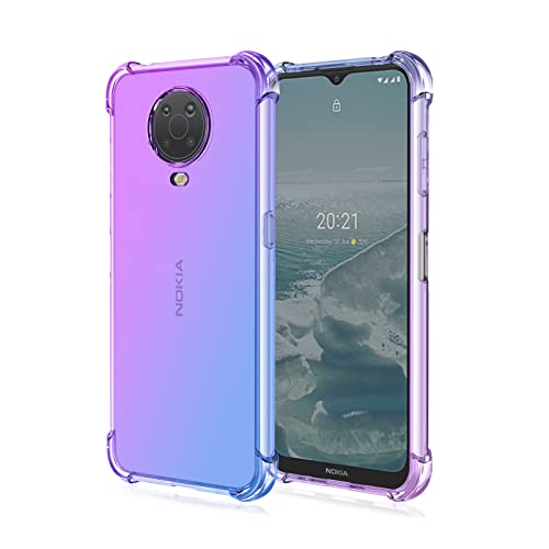 Niaoszhex Hülle für Nokia G20, TPU-Silikonhülle, Anti-Fall-Softshell, Vier-Ecken-Airbag,Anti-Drop staubdicht Stoßfest Hülle (Lila blau) von Niaoszhex