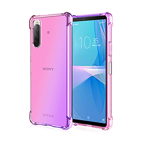 Niaoszhex Hülle für Sony Xperia 10 IV, TPU-Silikonhülle, Anti-Fall-Softshell, Vier-Ecken-Airbag,Anti-Drop staubdicht Stoßfest Hülle (Rosa Lila) von Niaoszhex