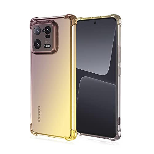 Niaoszhex Hülle für Xiaomi 13 Pro 5G, TPU-Silikonhülle, Anti-Fall-Softshell, Vier-Ecken-Airbag,Anti-Drop staubdicht Stoßfest Hülle (schwarzes Gold) von Niaoszhex