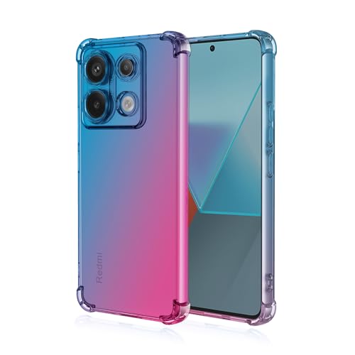 Niaoszhex Hülle für Xiaomi Redmi Note 13 Pro 5G, TPU-Silikonhülle, Anti-Fall-Softshell, Vier-Ecken-Airbag,Anti-Drop staubdicht Stoßfest Hülle (Blau Rosa) von Niaoszhex