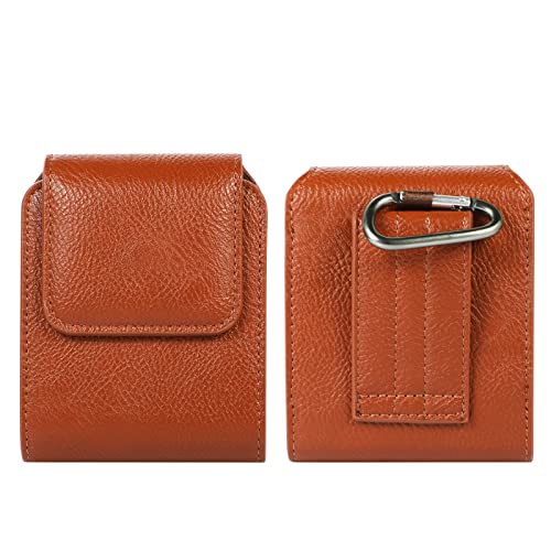 Niaoszhex Universal Folding Screen Phone Case Cover Phone Holster Gürteltasche für: Samsung Galaxy Z Flip/Flip3 5G/Flip4/Flip5,Huawei P50 Pocket, Motorola Razr 5G/Razr 2019 usw.(3136 braun) von Niaoszhex