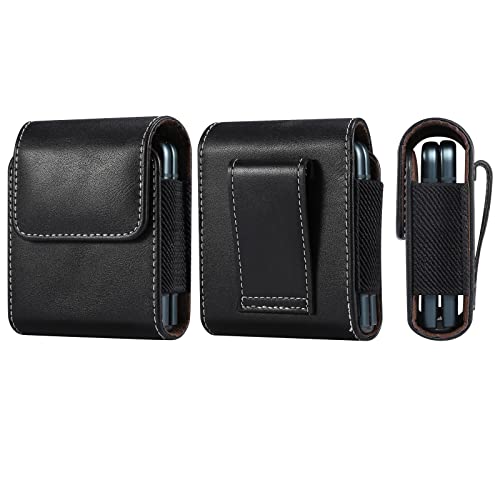 Niaoszhex Universal Folding Screen Phone Case Cover Phone Holster Gürteltasche für: Samsung Galaxy Z Flip/Flip3 5G/Flip4/Flip5,Huawei P50 Pocket, Motorola Razr 5G/Razr 2019 usw.(3259 Schwarz) von Niaoszhex