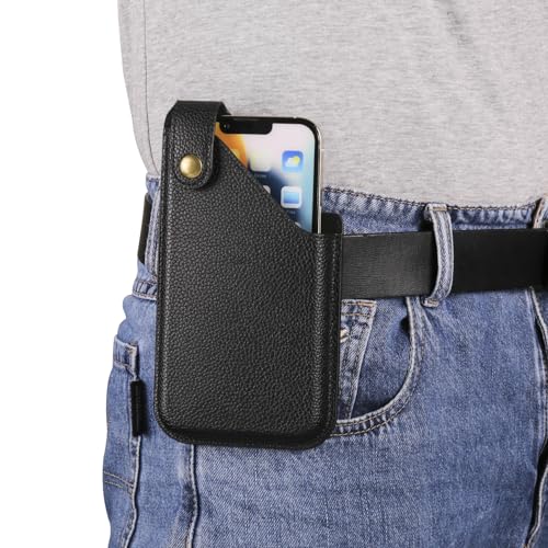Niaoszhex Universal Handytasche mit Gürtelclip Ledertasche, Wandertasche für: iPhone 14/15/16/17/Plus/Pro Max, Samsung S22/S23/S24/S25 Plus/Ultra/A53/A54/A55/A56 (6,7" Schwarz 6237) von Niaoszhex