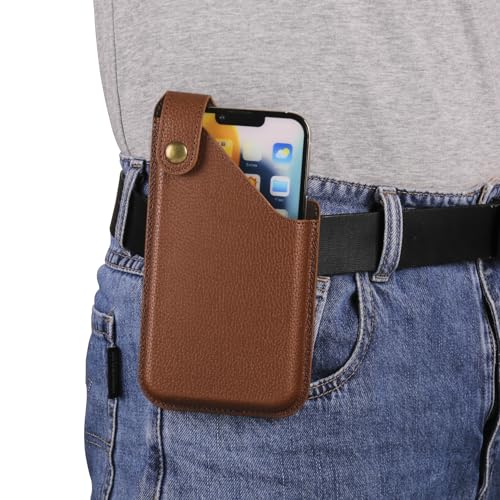 Niaoszhex Universal Handytasche mit Gürtelclip Ledertasche, Wandertasche für: iPhone 14/15/16/17/Plus/Pro Max, Samsung S22/S23/S24/S25 Plus/Ultra/A53/A54/A55/A56 (6,7" braun 6237) von Niaoszhex