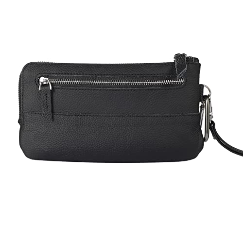 Niaoszhex Universelle Echtleder-Handyhülle, Phone Bag, Clutch, geeignet für: iPhone 13/14/15/16/Plus/Pro/Max, Samsung S23/S24/S25/Lite/Plus/Ultra/A53/A54 (6,9" schwarz 9319) von Niaoszhex