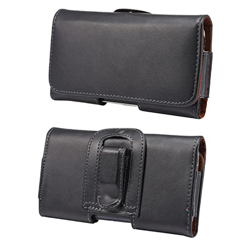 Niaoszhex Universelle Handyhülle,Ledertasche mit Gürtelclip,Gürteltasche aus echtem Leder für: iPhone 13/14/15/16/Plus/Pro/Max,Samsung S23/S24/S25/Lite/Plus/Ultra/A53/A54 (6,9" Schwarz, 9536) von Niaoszhex