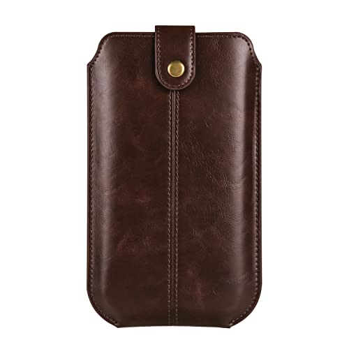 Niaoszhex Universelle Handyhülle,Ledertasche mit Gürtelclip,vertikale Gürteltasche für:iPhone 13/14/15/16/17/Plus/Pro/Max/XR/XS,Samsung S22/S23/S24/Plus/Ultra/A53/A54 (6,7" Farbe Kaffee 6686) von Niaoszhex