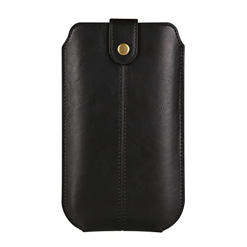 Niaoszhex Universelle Handyhülle,Ledertasche mit Gürtelclip,vertikale Gürteltasche für:iPhone 13/14/15/16/17/Plus/Pro/Max/XR/XS,Samsung S22/S23/S24/Plus/Ultra/A53/A54 (7,2" Schwarz 6686) von Niaoszhex