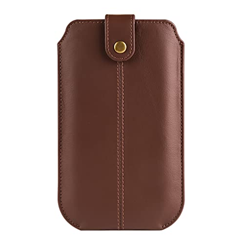 Niaoszhex Universelle Handyhülle,Ledertasche mit Gürtelclip,vertikale Gürteltasche für:iPhone 13/14/15/16/17,Samsung A53/A54 (6,1" Farbe Kaffee 6656) von Niaoszhex