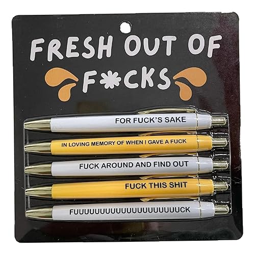 Niblido Motivational Badass Pen Set, Funny Pens Swear Word Daily Pen Set, Swear Word Daily Ballpoint Pen Set, Funny Ballpoint Pens Different Swear Word Set, School Office Home Funny Office Gifts (B) von Niblido