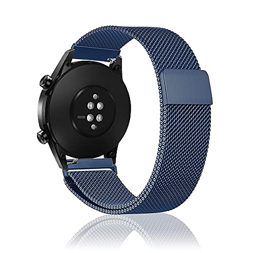 Niboow 20mm Armband Kompatibel mit Huawei Watch GT 3 Pro 43mm/Watch GT 3 42mm/Watch GT 2 42mm/Watch 2, Edelstahl Einstellbar Magnetversch Uhrenarmband für Honor Magic Watch 2 42mm - Blau von Niboow