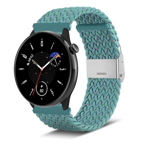 Niboow 20mm Armband für Amazfit GTR Mini/GTS 4/GTS 4 Mini/GTS 2 Mini/GTS 3/GTS 2/GTS 2e, Geflochtenes Uhrenarmbänder Ersatzband für Amazfit Bip 3 Pro/Bip 3/Bip S/Bip U Pro (Aprikosen Blau) von Niboow