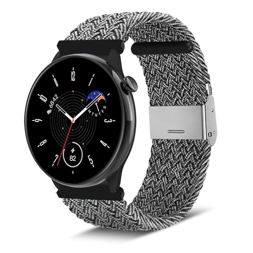 Niboow 20mm Armband für Amazfit GTR Mini/GTS 4/GTS 4 Mini/GTS 2 Mini/GTS 3/GTS 2/GTS 2e, Geflochtenes Uhrenarmbänder Ersatzband für Amazfit Bip 3 Pro/Bip 3/Bip S/Bip U Pro (Grau) von Niboow