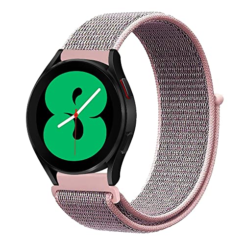 Niboow 20mm Armband für Samsung Galaxy Watch 6 Classic 43mm 47mm/Watch 6 40mm 44mm/Watch 5/Watch 5 Pro/Watch 4/Watch 4 Classic, Nylon Ersatzarmband Armbänder für Samsung Gear Sport-Rosa von Niboow