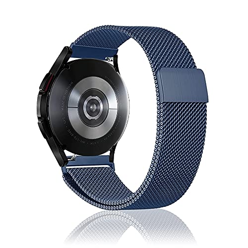 Niboow 20mm Armband für Samsung Galaxy Watch Watch 7/6/5/4 (40mm 44mm)/Watch FE/Watch 6 Classic (43mm 47mm)/Watch 5 Pro 45mm, Metall Edelstahl Uhrenarmband Armbänder für Samsung Gear Sport - Blau von Niboow
