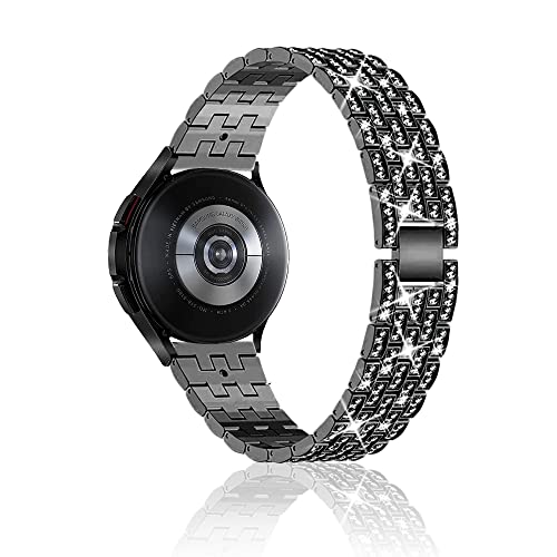 Niboow 20mm Armband für Samsung Galaxy Watch 6 Classic 43mm 47mm/Watch 6 40mm 44mm/Watch 5 40mm 44mm, Diamant Uhrenarmband für Amazfit GTR Mini/GTS 4/GTS 4 Mini/Bip 3 Pro/Bip 3/GTS 3/GTS 2e - Schwarz von Niboow