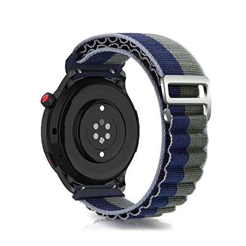 Niboow 22mm Armband für Amazfit GTR 4/GTR 3 Pro/GTR 3/GTR 2e/Huawei Watch GT 3 Pro 46mm/GT 3 46mm/GT Runner, Nylon G-Haken Armbänder Ersatzarmband für Xiaomi Watch S1/S1 Active/Mi Watch - Blau/Grün von Niboow