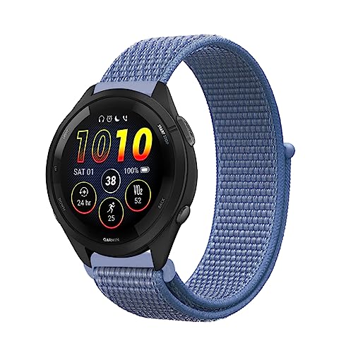 Niboow 22mm Armband für Garmin Venu 3/Venu 2, Nylon Armbänder Uhrenarmband für Garmin Forerunner 265/Forerunner 255/Forerunner 255 Music/Garmin Vivoactive 4 - Blau von Niboow