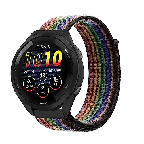 Niboow 22mm Armband für Garmin Venu 3/Venu 2, Nylon Armbänder Uhrenarmband für Garmin Forerunner 265/Forerunner 255/Forerunner 255 Music/Garmin Vivoactive 4 - Buntes Nike von Niboow