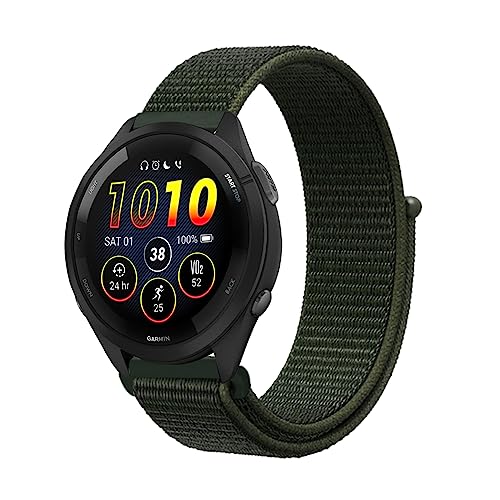 Niboow 22mm Armband für Garmin Venu 3/Venu 2, Nylon Armbänder Uhrenarmband für Garmin Forerunner 265/Forerunner 255/Forerunner 255 Music/Garmin Vivoactive 4 - Grün von Niboow