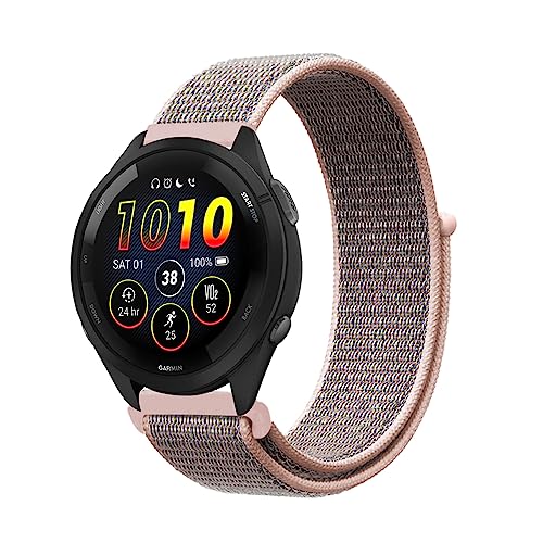 Niboow 22mm Armband für Garmin Venu 3/Venu 2, Nylon Armbänder Uhrenarmband für Garmin Forerunner 265/Forerunner 255/Forerunner 255 Music/Garmin Vivoactive 4 - Rosa von Niboow