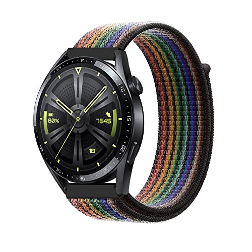 Niboow 22mm Armband für Huawei Watch GT 4 46mm/Watch 4/Watch 4 Pro/GT 3 Pro 46mm/GT 3 46 mm/GT Runner/GT 2 46 mm/GT 2 Pro, Nylon Armbänder für Huawei Watch Buds/Watch 3/Watch 3 Pro - Bunt Nike von Niboow