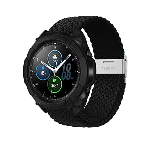 Niboow 22mm Armband für Xiaomi Watch 2 Pro/Watch S1/S1 Active/Mi Watch/Samsung Galaxy Watch 3 45mm, Nylon Armbänder für Samsung Gear S3 Frontier/S3 Classic/Gear S/Galaxy Watch 46mm - Schwarz von Niboow