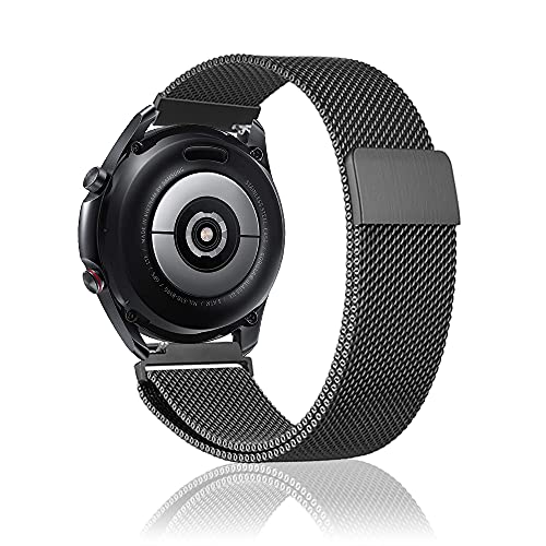 Niboow 22mm Armband für Xiaomi Watch S1/Watch S1 Active/Mi Watch/Samsung Galaxy Watch 3 45mm, Edelstahl Ersatzband, Uhrenarmband für Samsung Gear S3 Frontier/S3 Classic/Gear S/Galaxy Watch 46mm-Schwar von Niboow