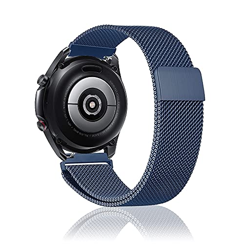 Niboow 22mm Armband für Xiaomi Watch S1/Watch S1 Active/Mi Watch/Samsung Galaxy Watch 3 45mm, Edelstahl Ersatzband, Uhrenarmband für Samsung Gear S3 Frontier/S3 Classic/Gear S/Galaxy Watch 46mm-Blau von Niboow