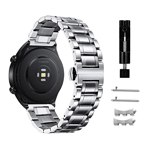 Niboow 22mm Armband fürXiaomi Watch 2 Pro/Watch S1/S1 Active/Mi Watch/Amazfit Balance/Bip 5/GTR 4/GTR 3 Pro, Edelstahl Metall Uhrenarmband Armbänder für Huawei Watch GT 4 46mm/Watch 4 Pro-Silber Niboow 22mm Armband fürXiaomi Watch 2 Pro/Watch S1/S1 Active/Mi Watch/Amazfit Balance/Bip 5/GTR 4/GTR 3 Pro, Edelstahl Metall Uhrenarmband Armbänder für Huawei Watch GT 4 46mm/Watch 4 Pro-Silber von Niboow
